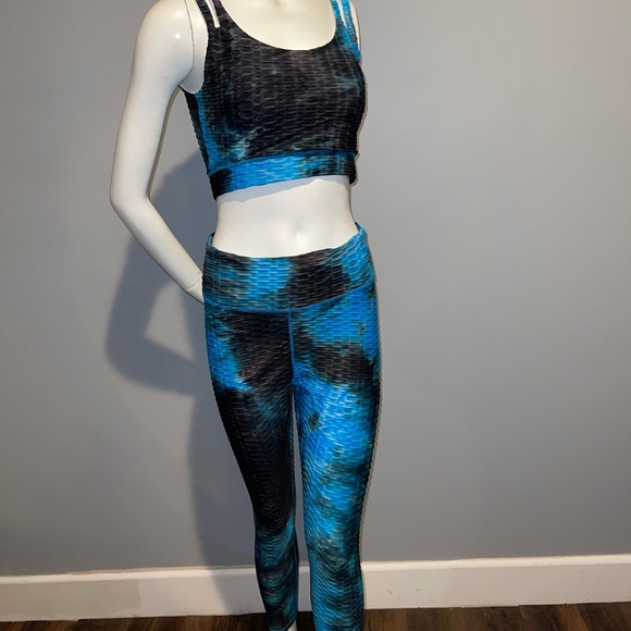 Gym attire Navy blue and Turquoise tie dye. - Picture 3 of 6